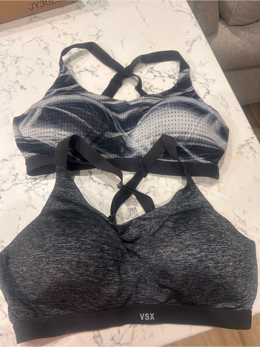 Victorias Secret Gray & Black Twin Pack Sports Bras